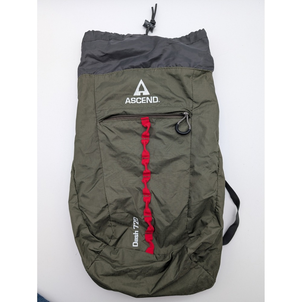 Ascend Dash 720 Packable Daypack Backpack Olive Green Grey Ripstop Hiking Bag